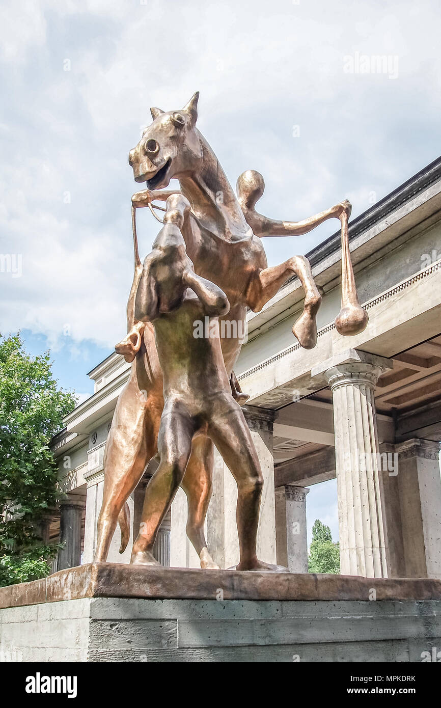 BERLIN, GERMANY-JULY 31, 2016: The Monument sculpture by Atelier Van Lieshout near The Alte Nationalgalerie (Old National Gallery) Stock Photo