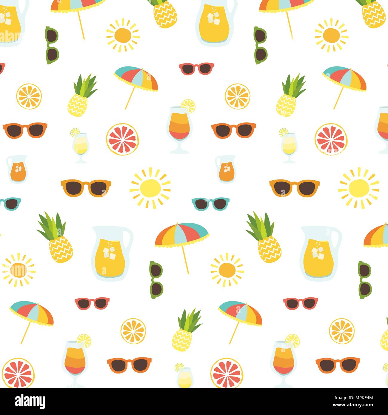 Summertime elements vector pattern Stock Vector