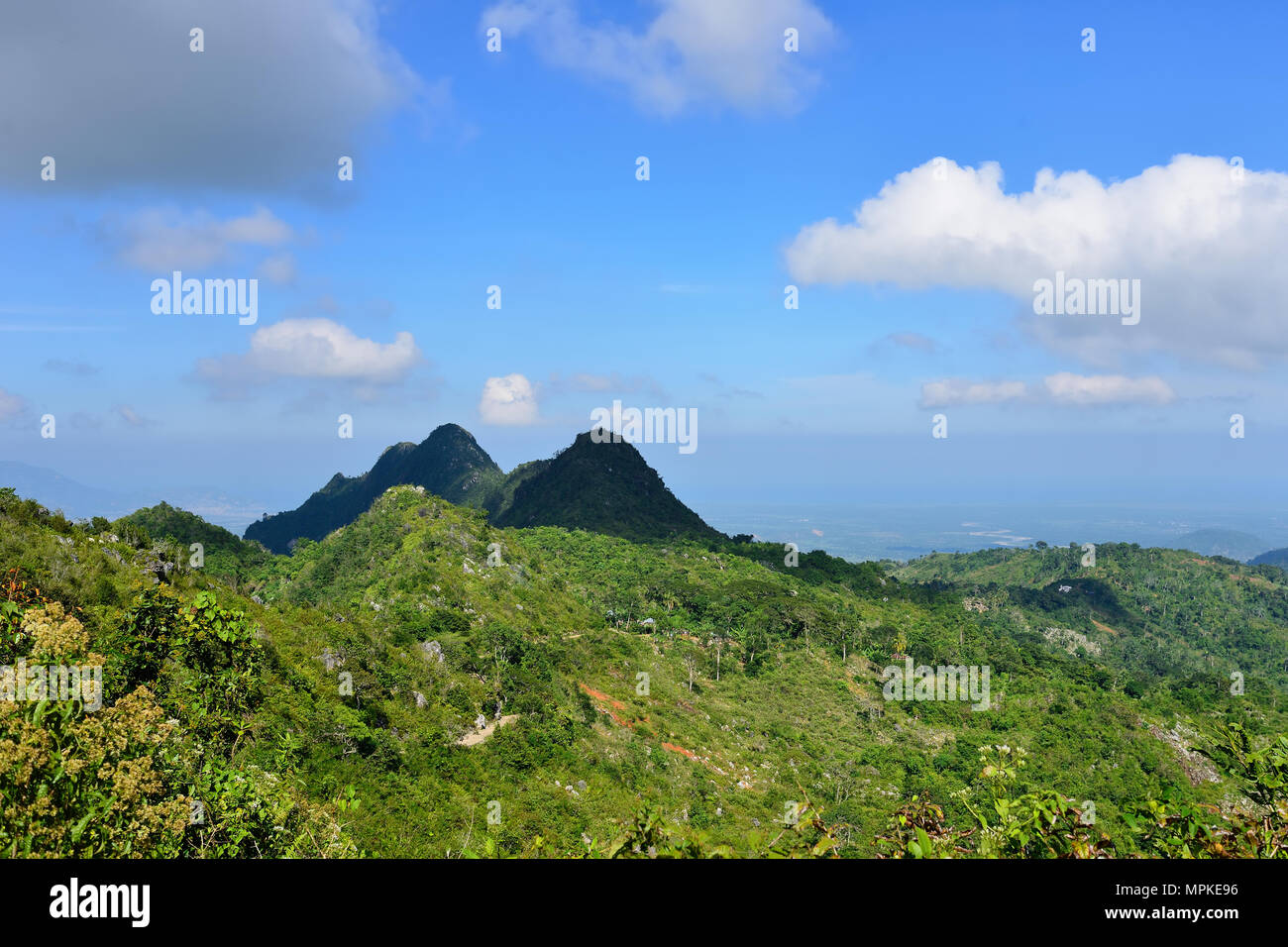 Mountain range over Haiti Stock Photo