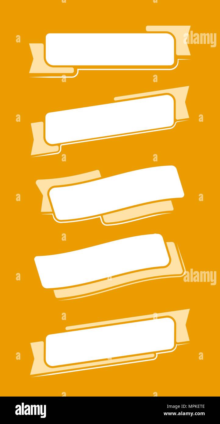 Flat white ribbons  Stock Vector