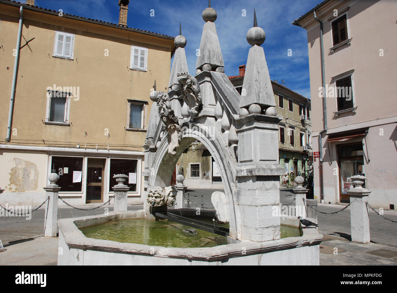 Da Ponte Fountain, Preseren Square, Koper, Slovenia Stock Photo