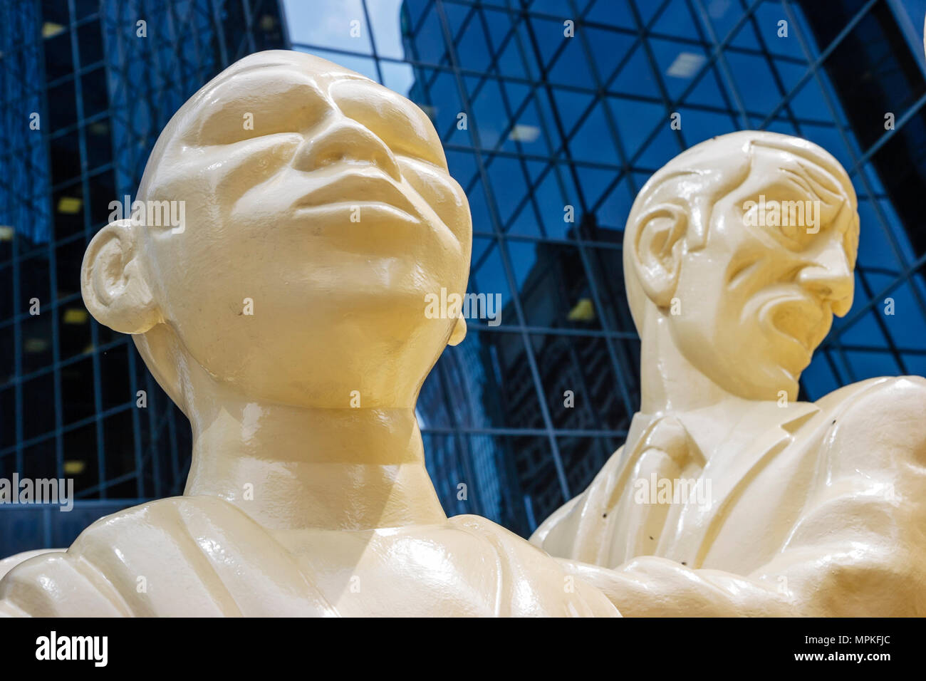 Montreal Canada,Quebec Province,Avenue McGill,BNP building,Illuminated Crowd sculpture,art,artist,polyester resin 1985,Canada070704128 Stock Photo