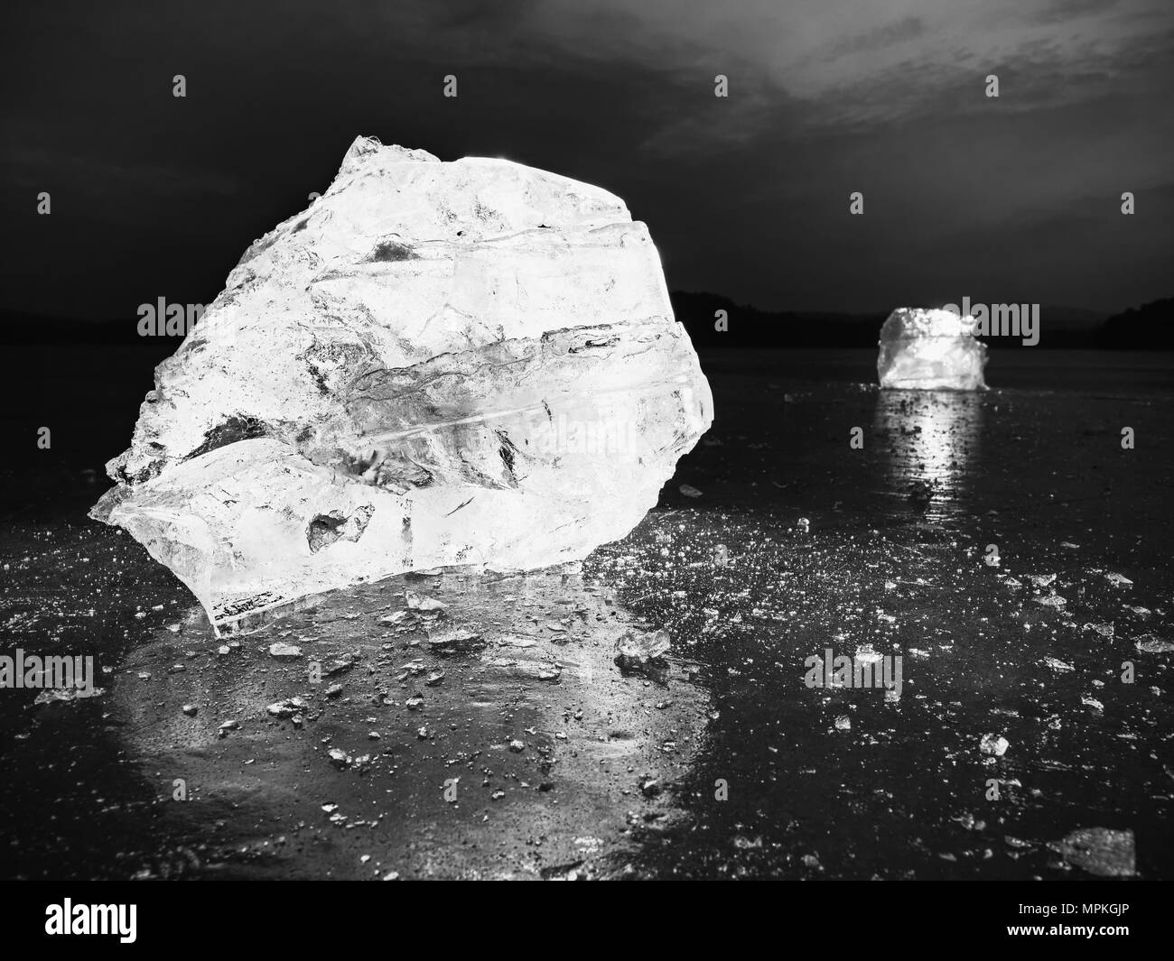 Crushed ice cube Black and White Stock Photos & Images - Alamy