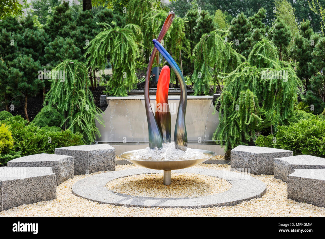 Montreal Canada,Quebec Province,International Flora Montreal Garden Festival,festivals fair,art,artist,glass,botanical,flower,flower,glass sculpture,C Stock Photo