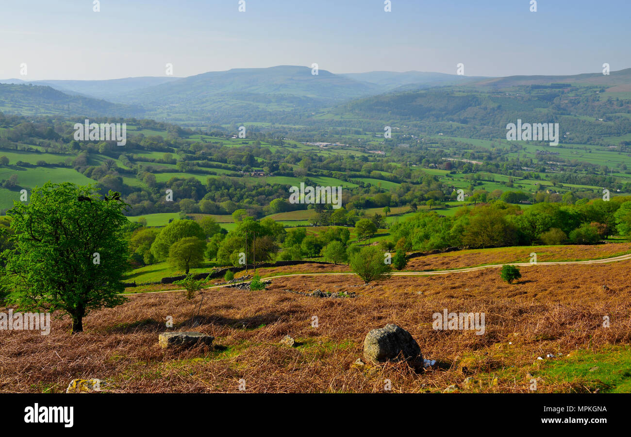 South Wales Valleys countryside Monmouthshire from B4246 road, UK Stock Photo