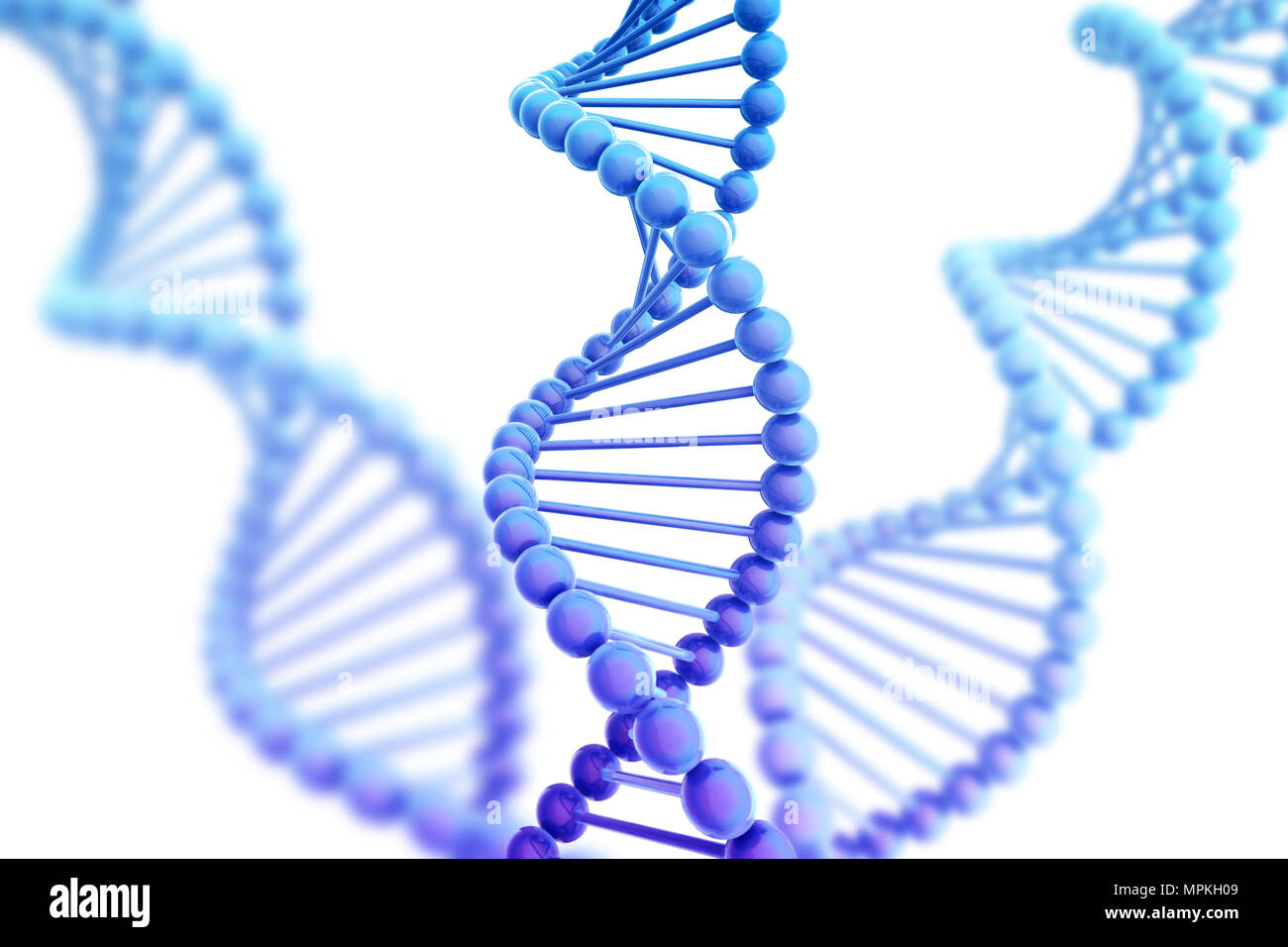DNA Helix Background Isolated on White 3D Illustration Stock Photo