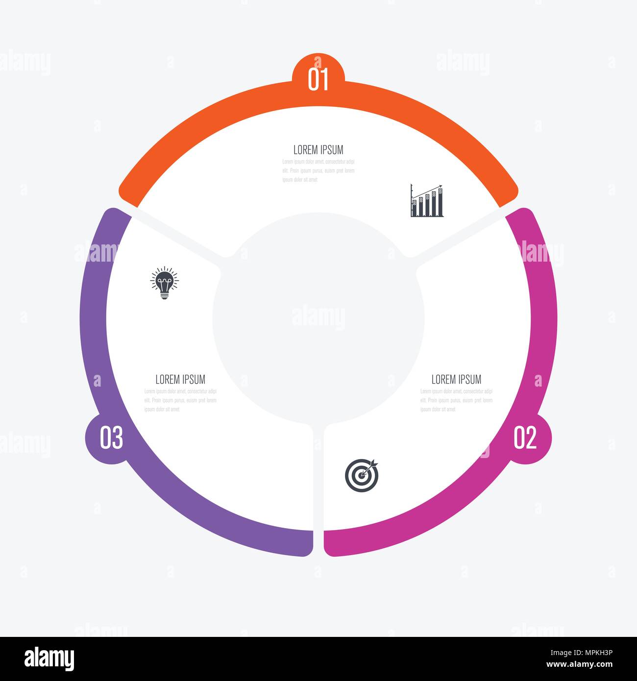 Infographics template 3 options with circle Stock Vector Image & Art ...