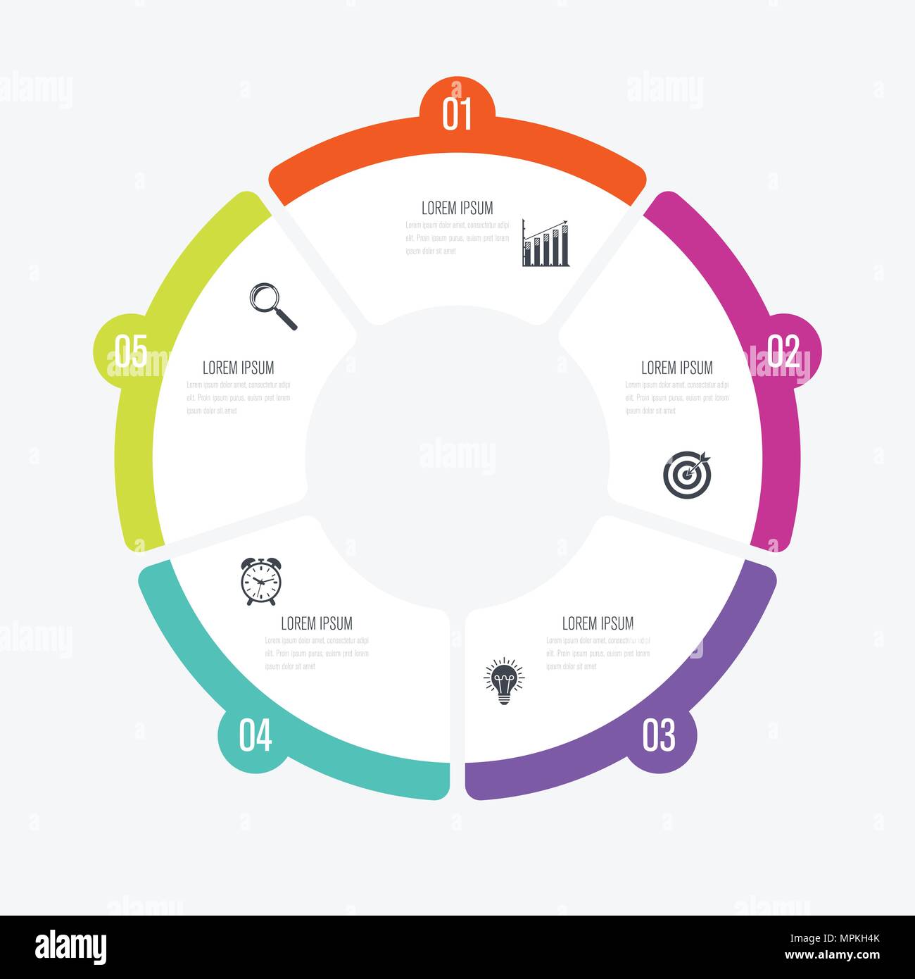 Infographics template 5 options with circle Stock Vector Image & Art ...