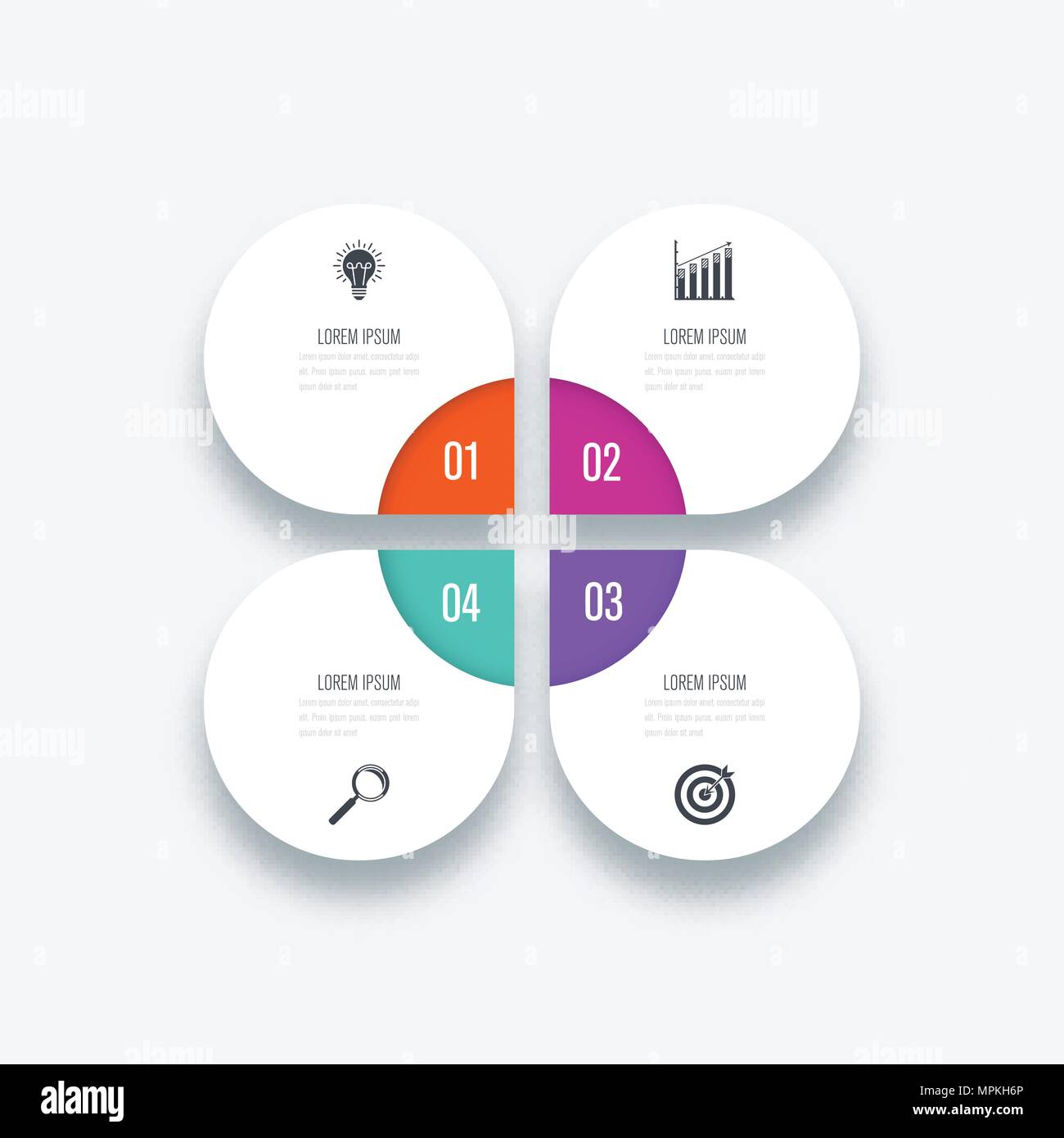 Infographics template 4 options with circle Stock Vector Image & Art ...