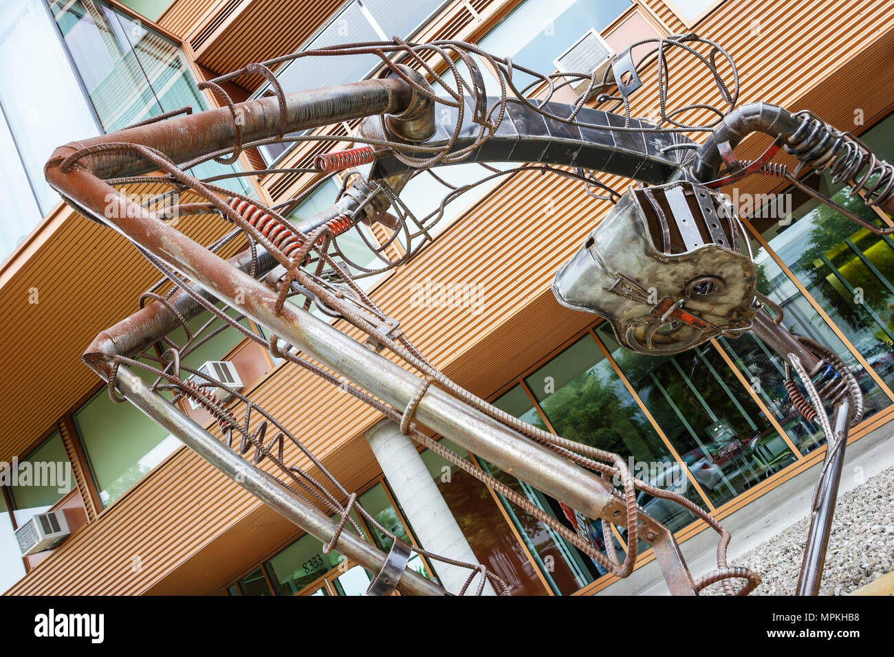 Montreal Canada,Quebec Province,Cirque de Soleil,condominium residential apartment apartments building buildings housing,living quarters,acrobat sculp Stock Photo