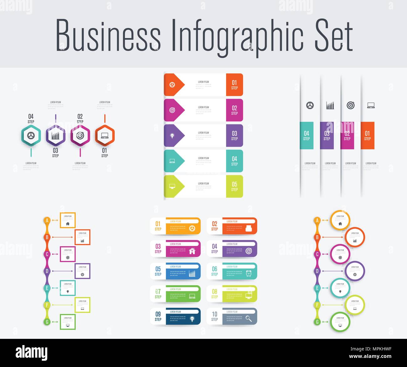 Set with infographics Stock Vector