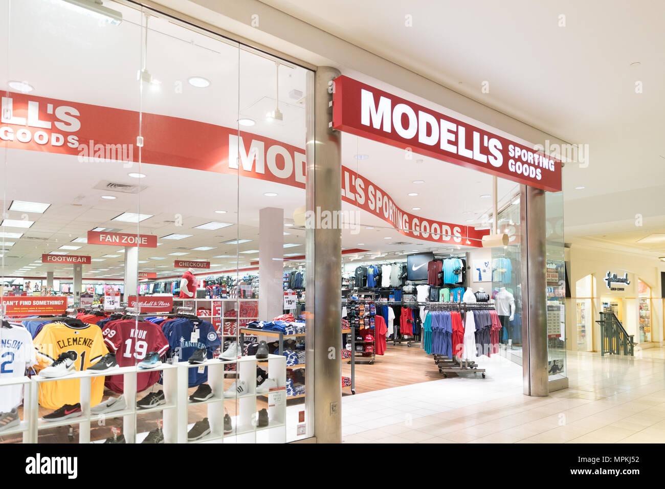 Philadelphia, Pennsylvania, May 21 2018: Modell's Sporting Goods store. Stock Photo