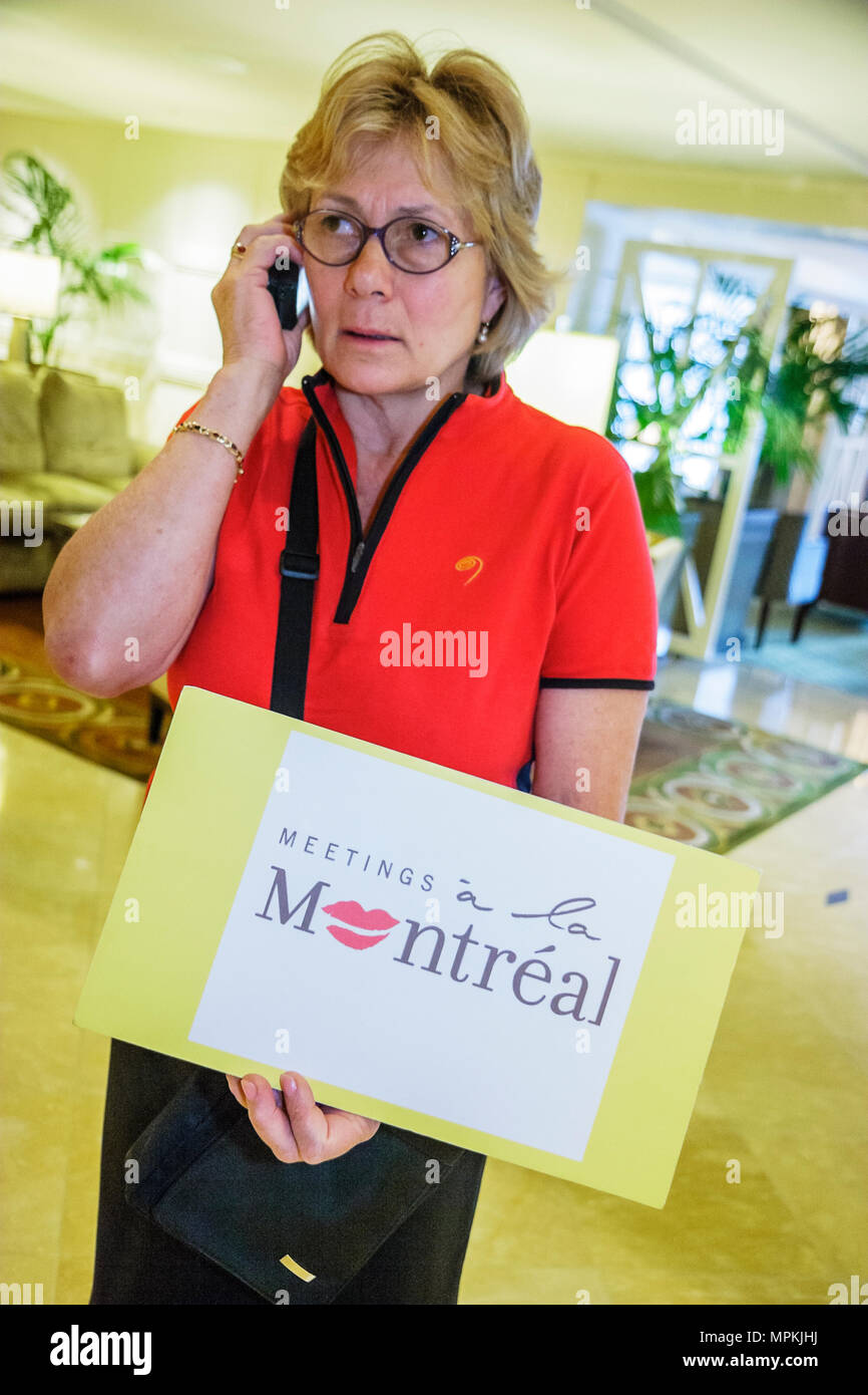 Montreal Canada,Quebec Province,Fairmont Queen Elizabeth,hotel hotels lodging inn motel motels,adult adults woman women female lady,guide,sign,logo,Me Stock Photo