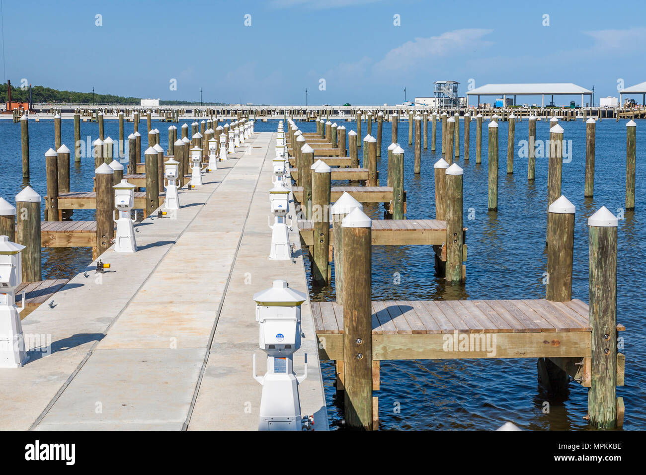 New harbor construction in Pass Christian, Mississippi includes slips