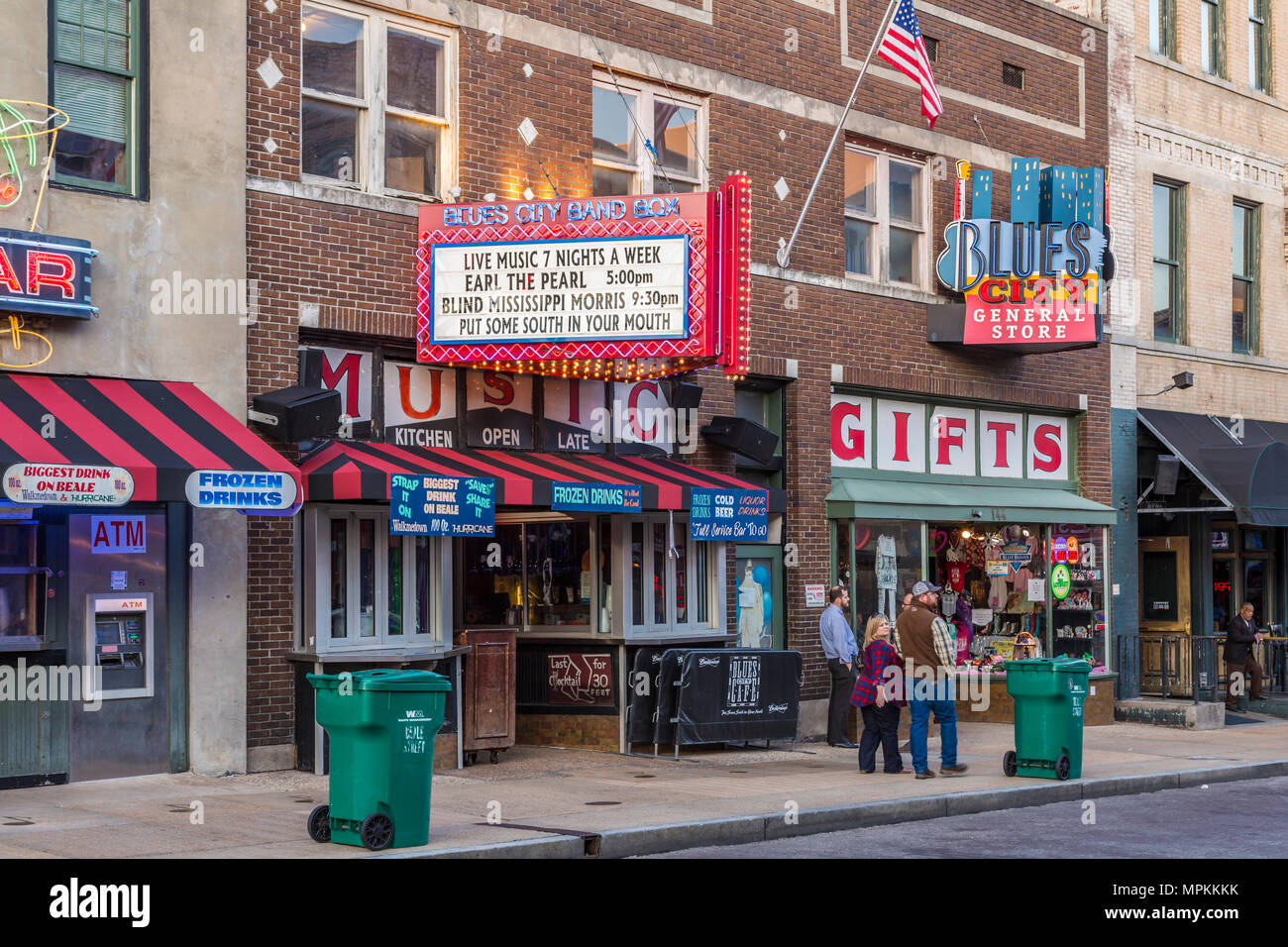 Historic Beale Street, known as the Home of the Blues in Memphis, Tennessee, USA Stock Photo