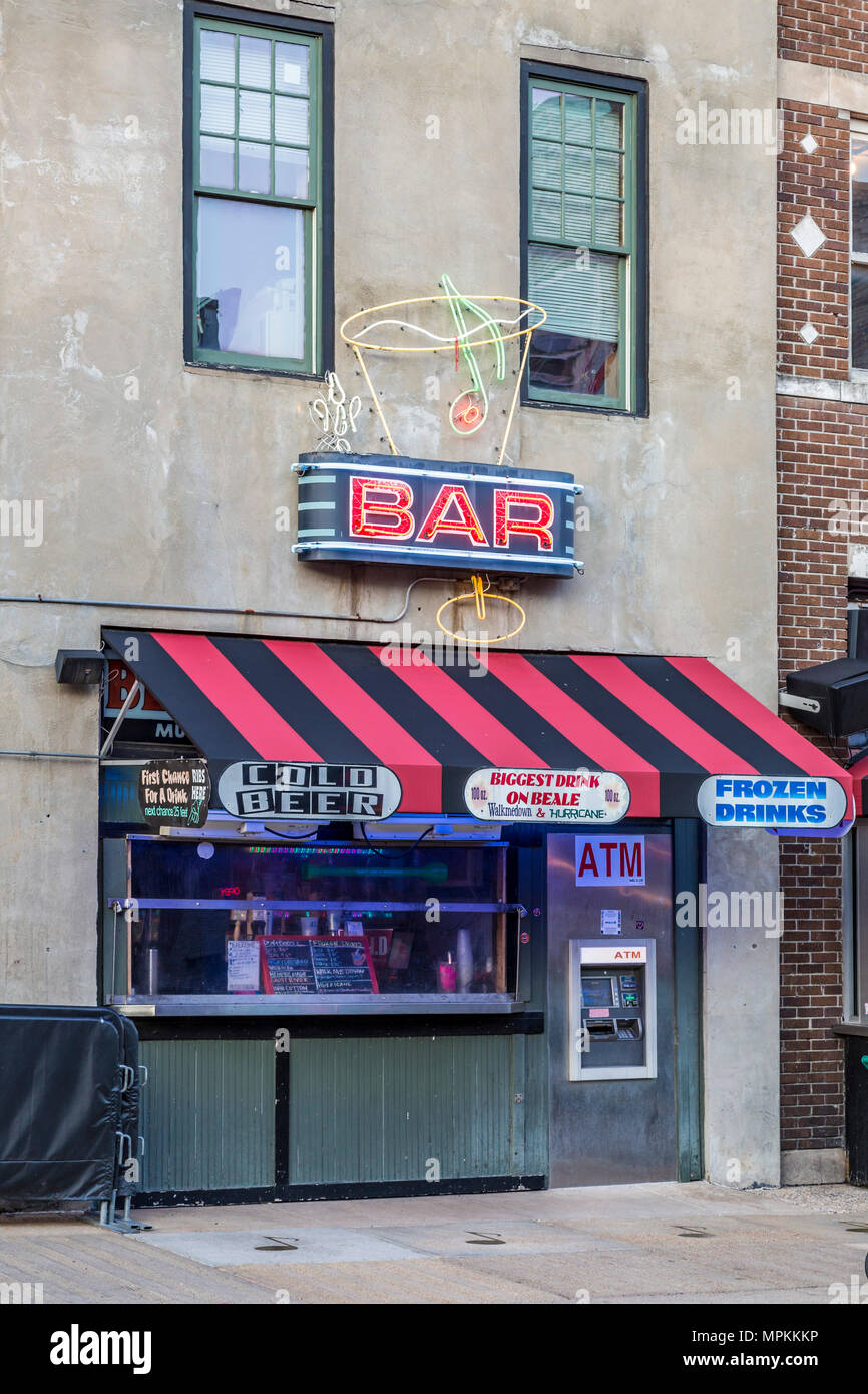 Historic Beale Street, known as the Home of the Blues in Memphis, Tennessee, USA Stock Photo