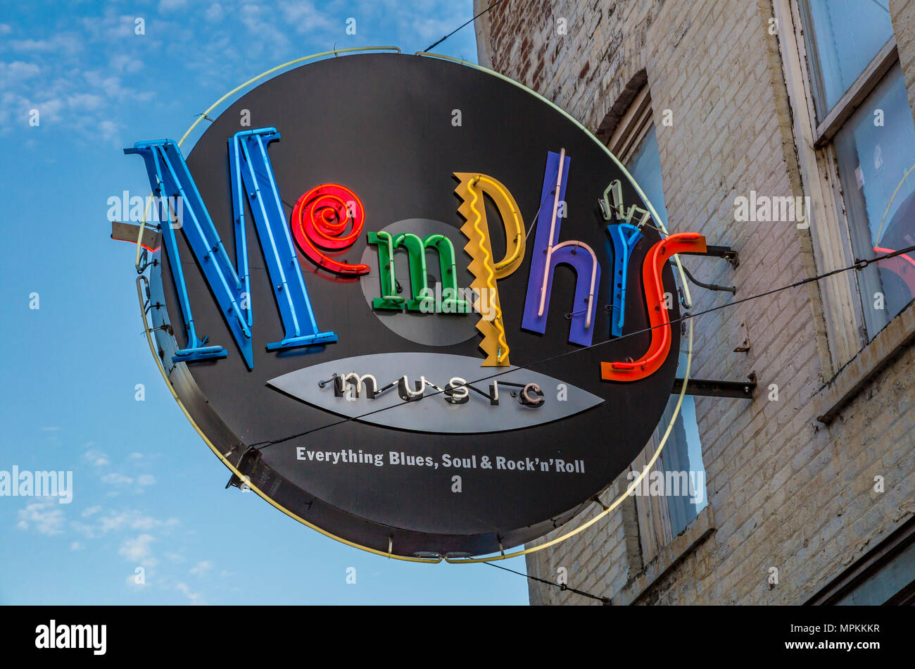 Historic Beale Street, known as the Home of the Blues in Memphis, Tennessee, USA Stock Photo