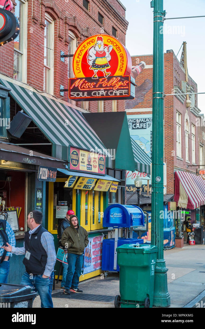 Historic Beale Street, known as the Home of the Blues in Memphis, Tennessee, USA Stock Photo