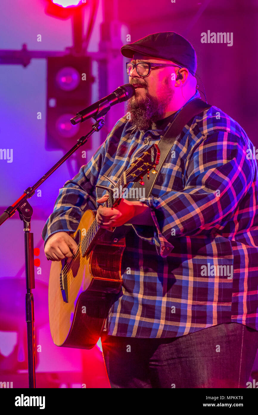 Christian singer Big Daddy Weave on stage during concert at Jones Park in Gulfport, Mississippi Stock Photo