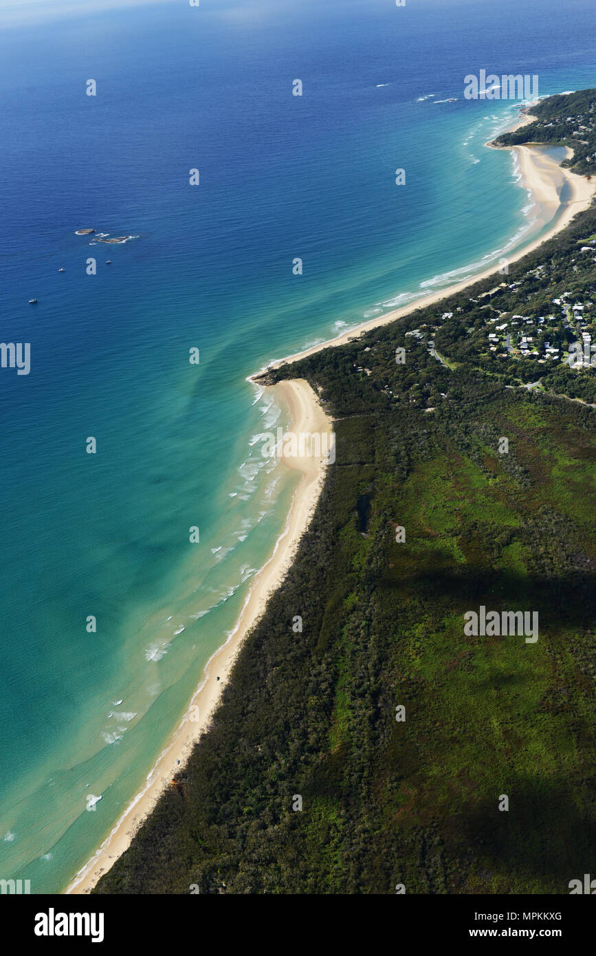 Aerial view of Point lookout on North Stradbroke island in Queensland