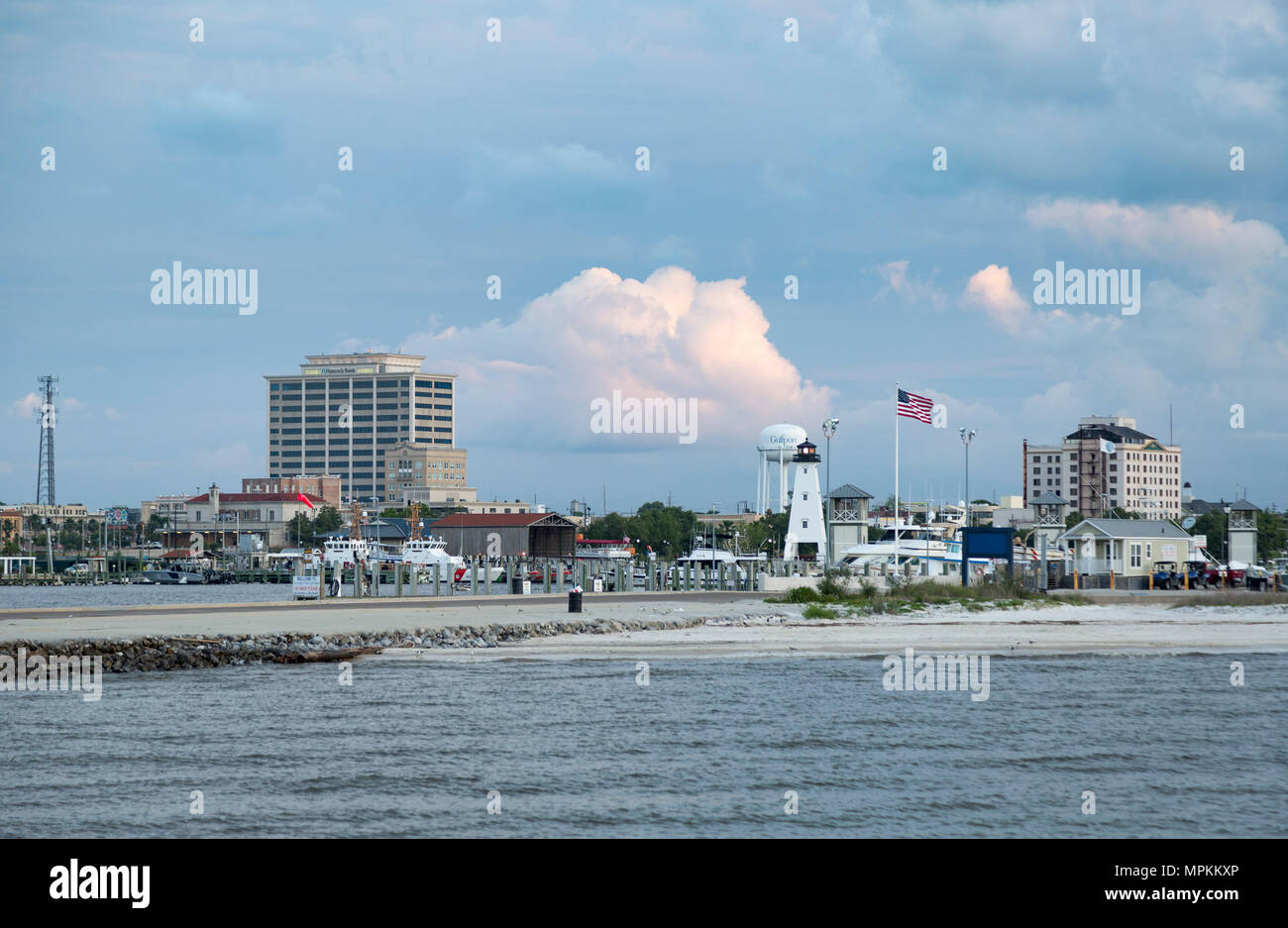 Gulfport Mississippi waterfront near Jones Park Stock Photo