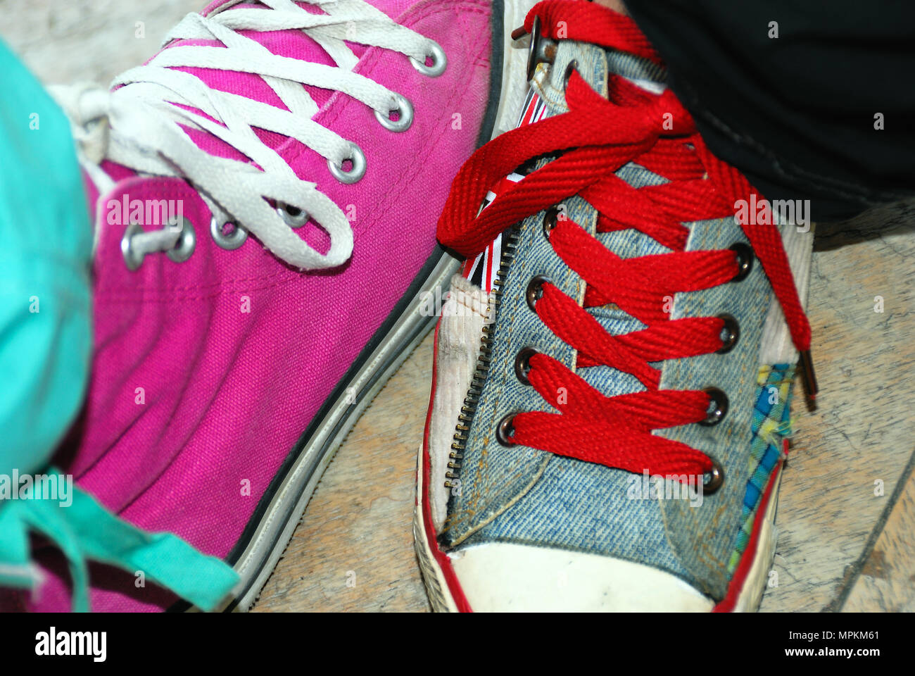 Coloured sneakers. Sneakers also known as athletic shoes tennis