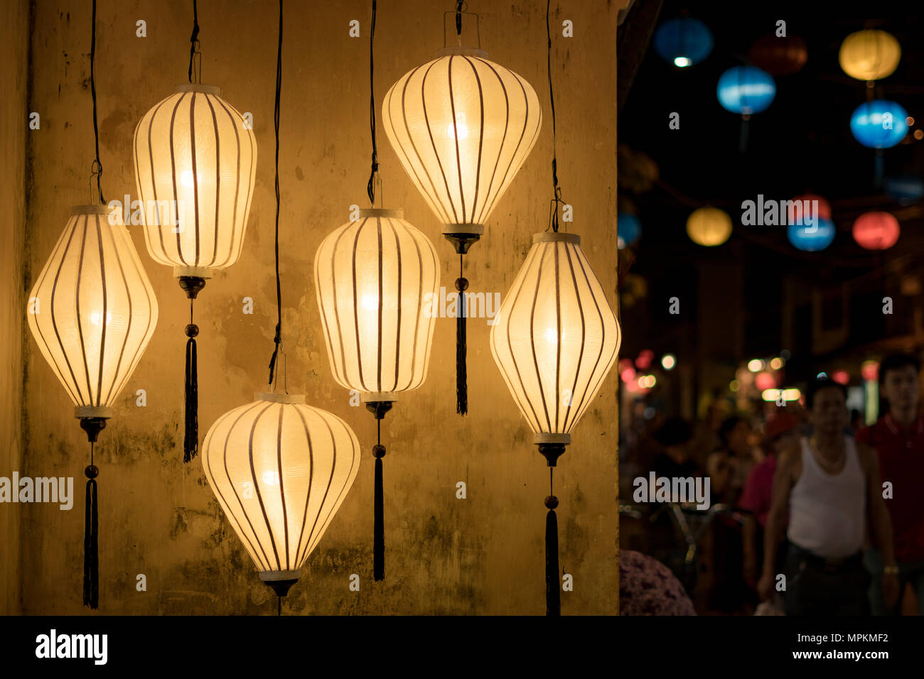 Beautiful lantern in Hoi An old town. Royalty high quality stock footage of very much lantern