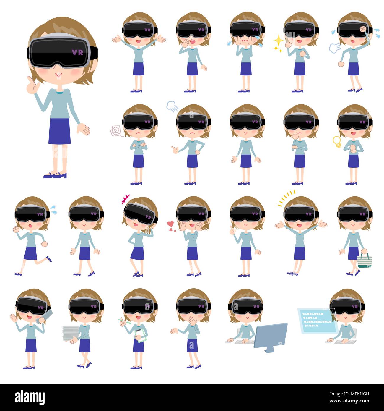 virtual reality goggle women 1 Stock Vector Image & Art Alamy
