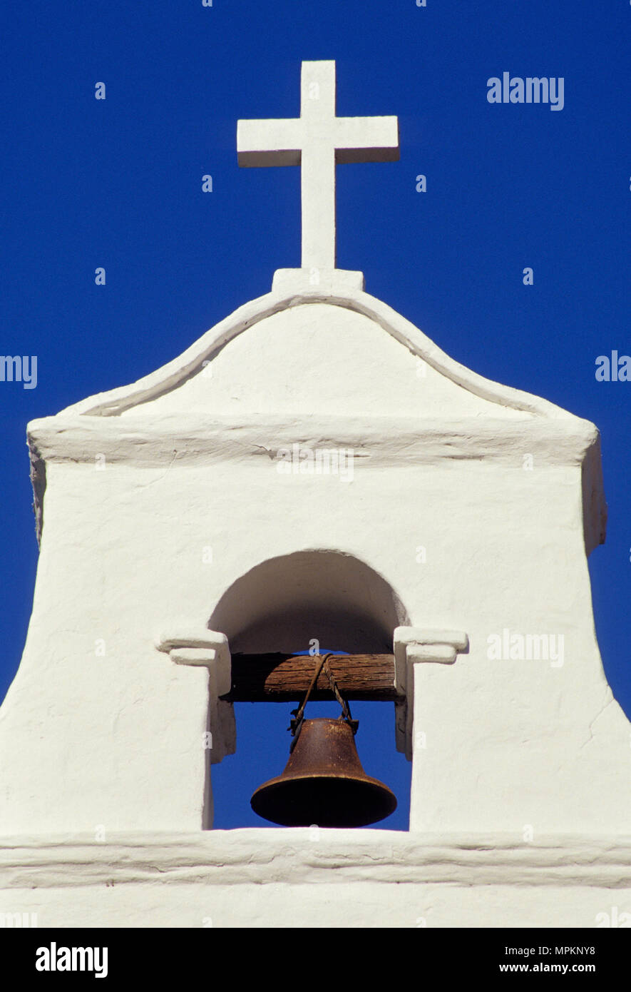 Bell tower, Mission San Diego de Alcala, California Stock Photo