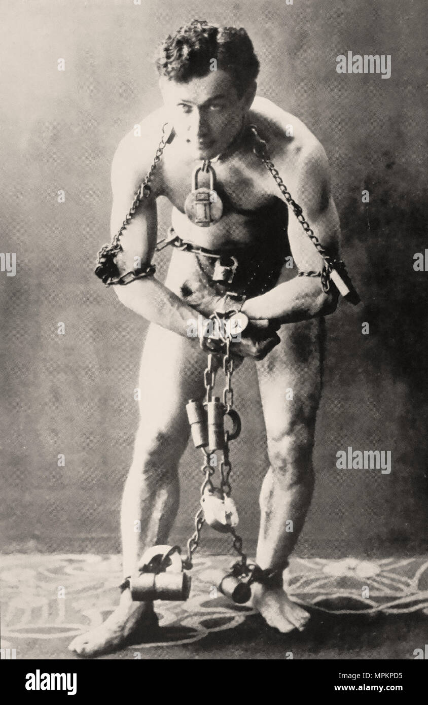 Publicity Photo of Handcuff King Harry Houdini (ca. 1902). Stock Photo