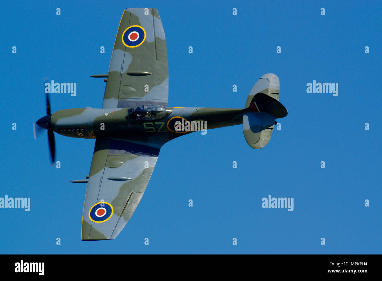 Vickers Supermarine Spitfire Mk XV!, TE311 at Old Warden, Stock Photo