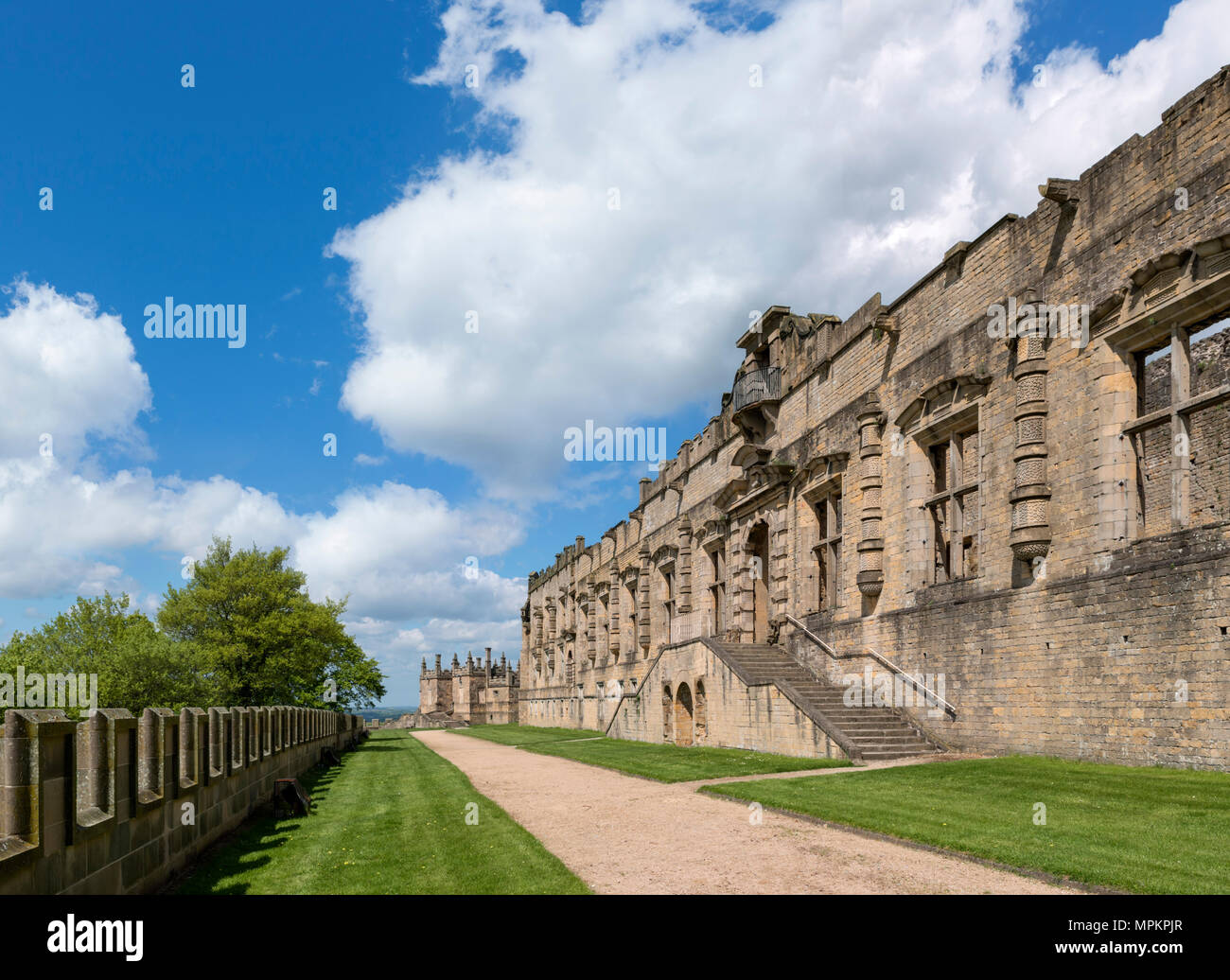 Historic 17th century Bolsover Castle, Bolsover, Derbyshire, England, UK Stock Photo