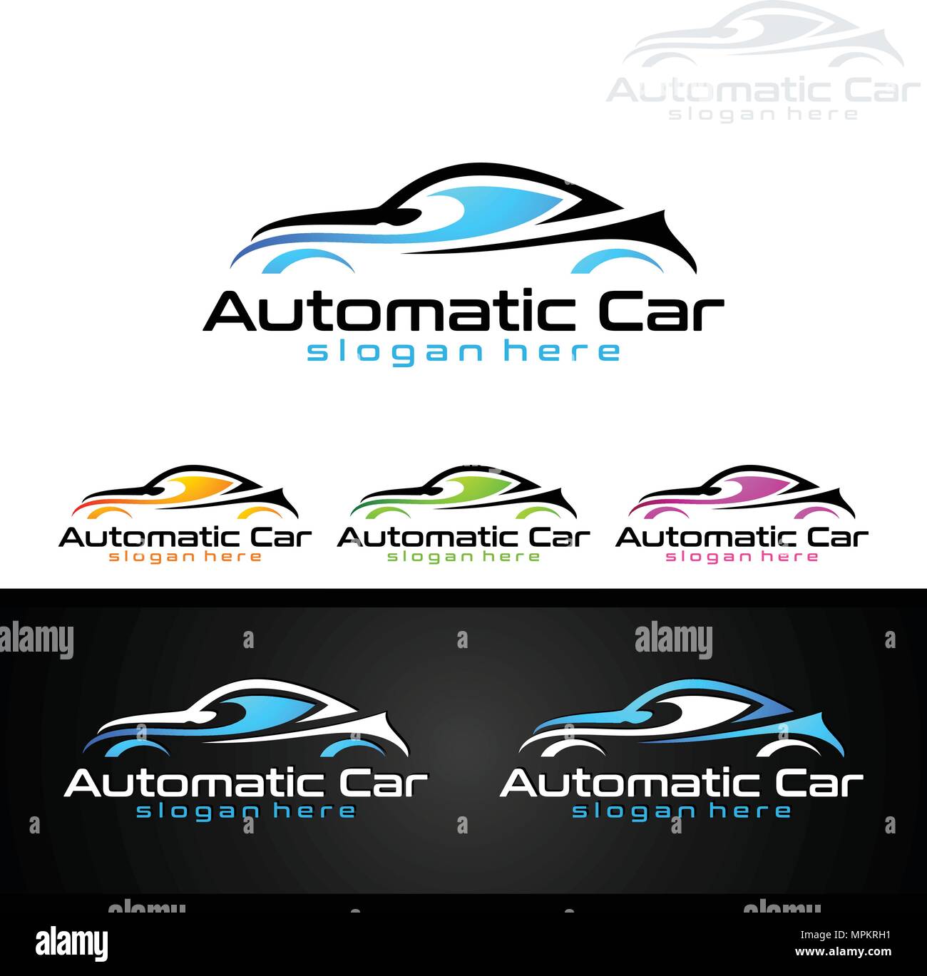 Auto Car Logo For Sport Cars Rent Wash Or Mechanic Stock Vector