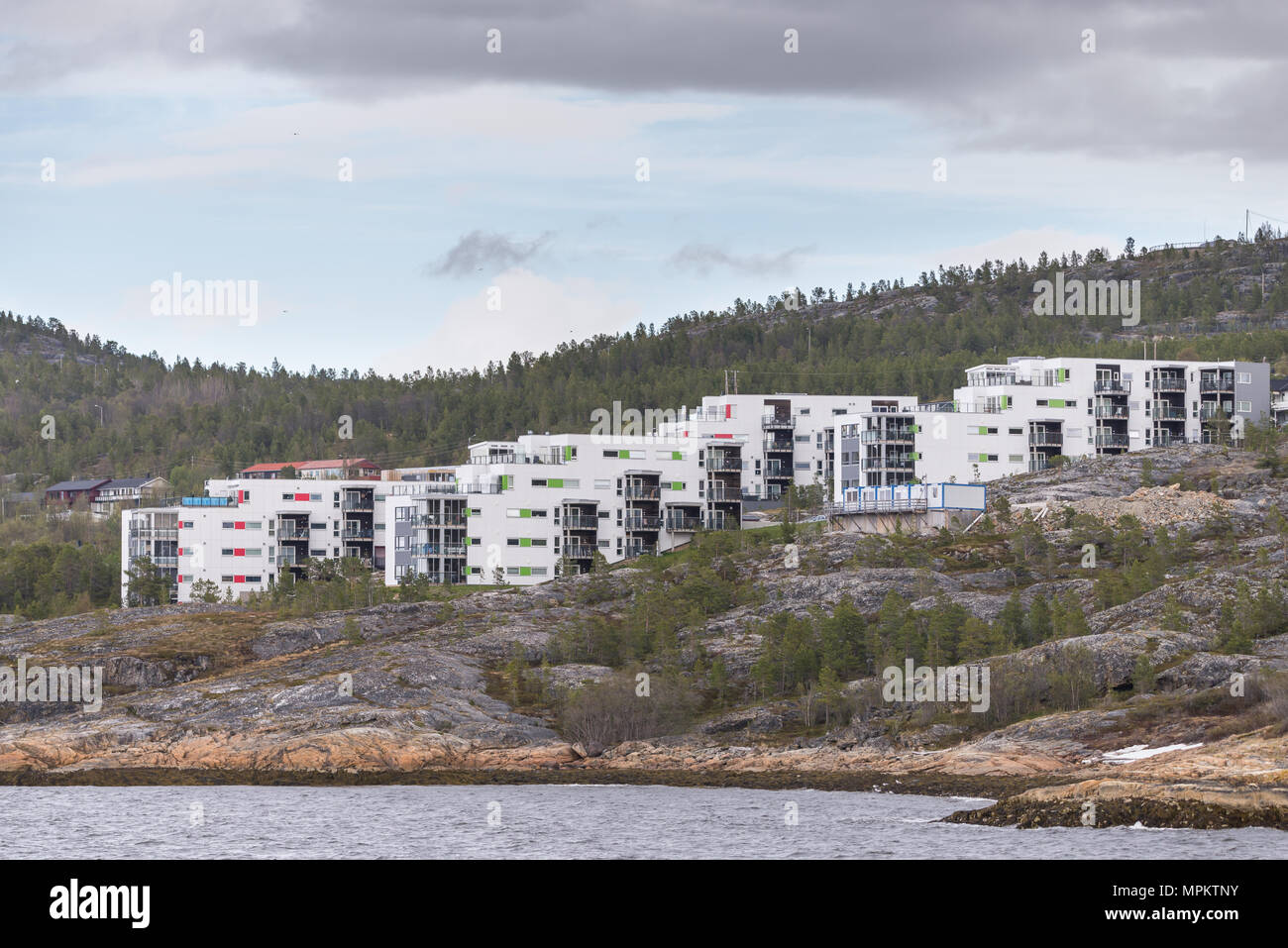 Tollevika Terrasse is apartment complex in Alta, Finnmark, Norway Stock