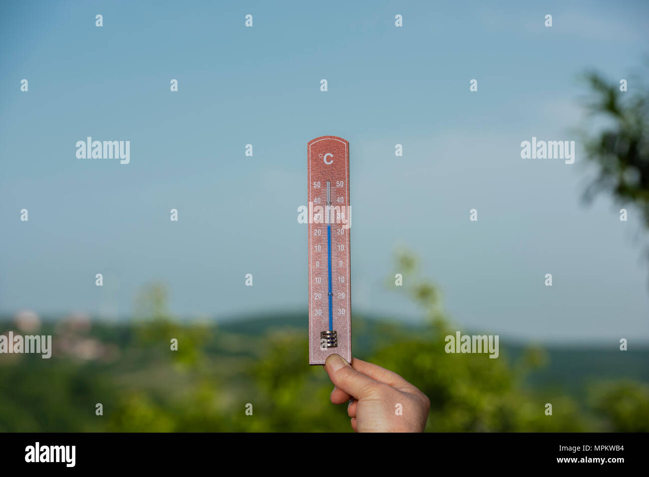 hand held thermometer Stock Photo Alamy