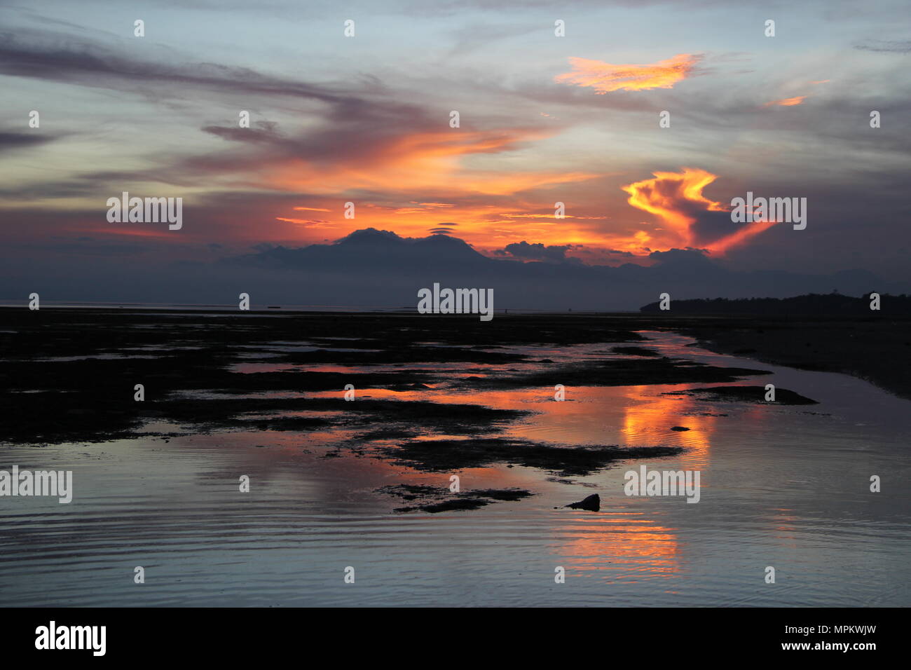 Island sunset on Siquijor island, Philippines Stock Photo