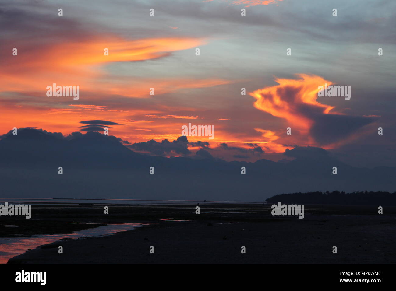 Island sunset on Siquijor island, Philippines Stock Photo