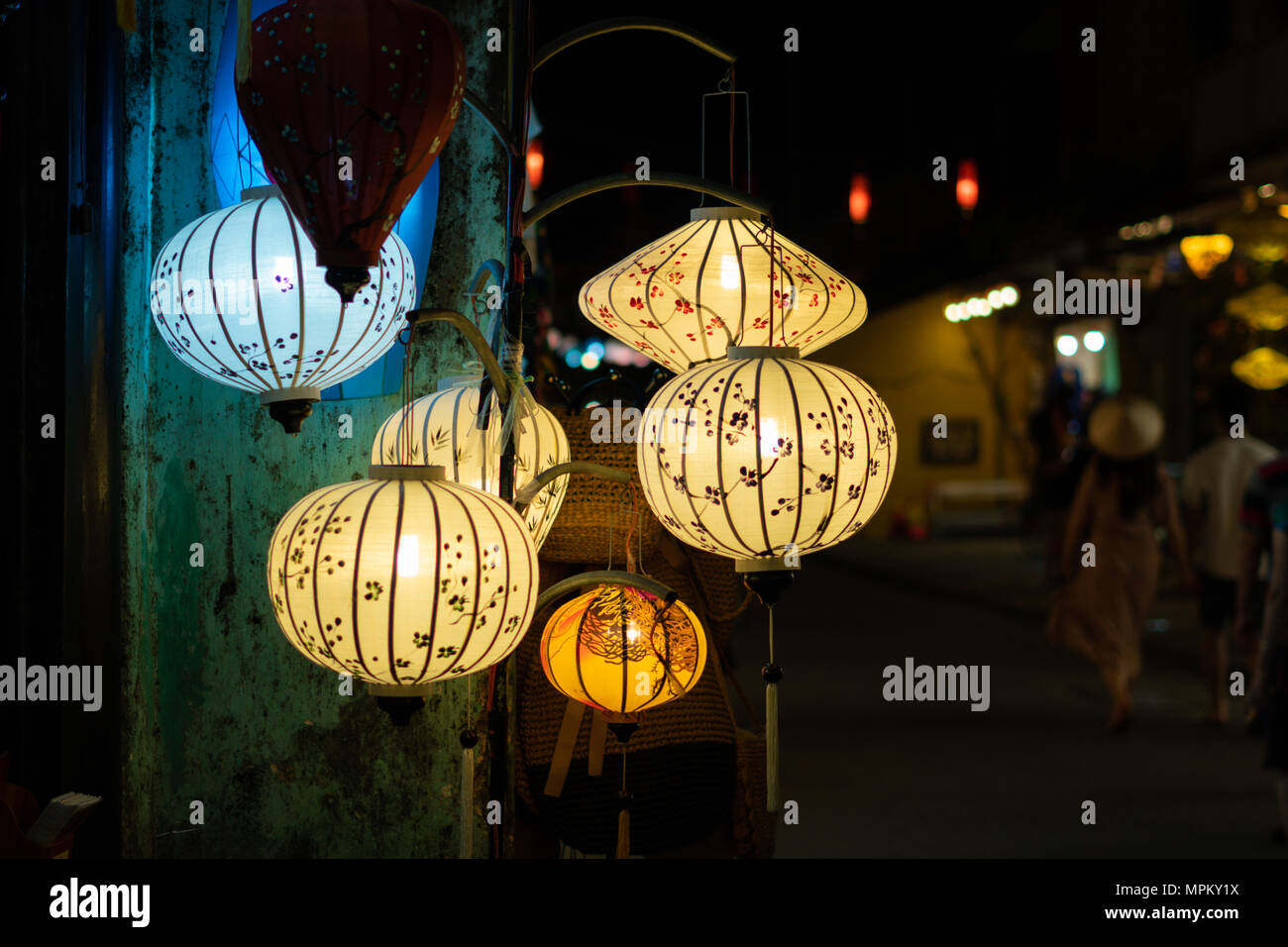 Beautiful lantern in Hoi An old town. Royalty high quality stock footage of very much lantern