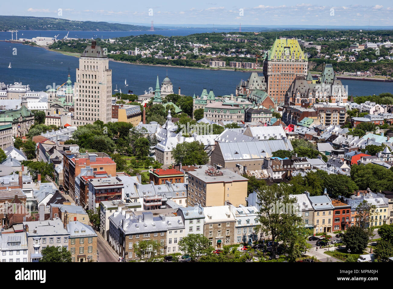 Quebec Canada,Upper Town,St. Lawrence River,Edifice Price,Fairmont Le Chateau Frontenac,hotel,Canada070712162 Stock Photo