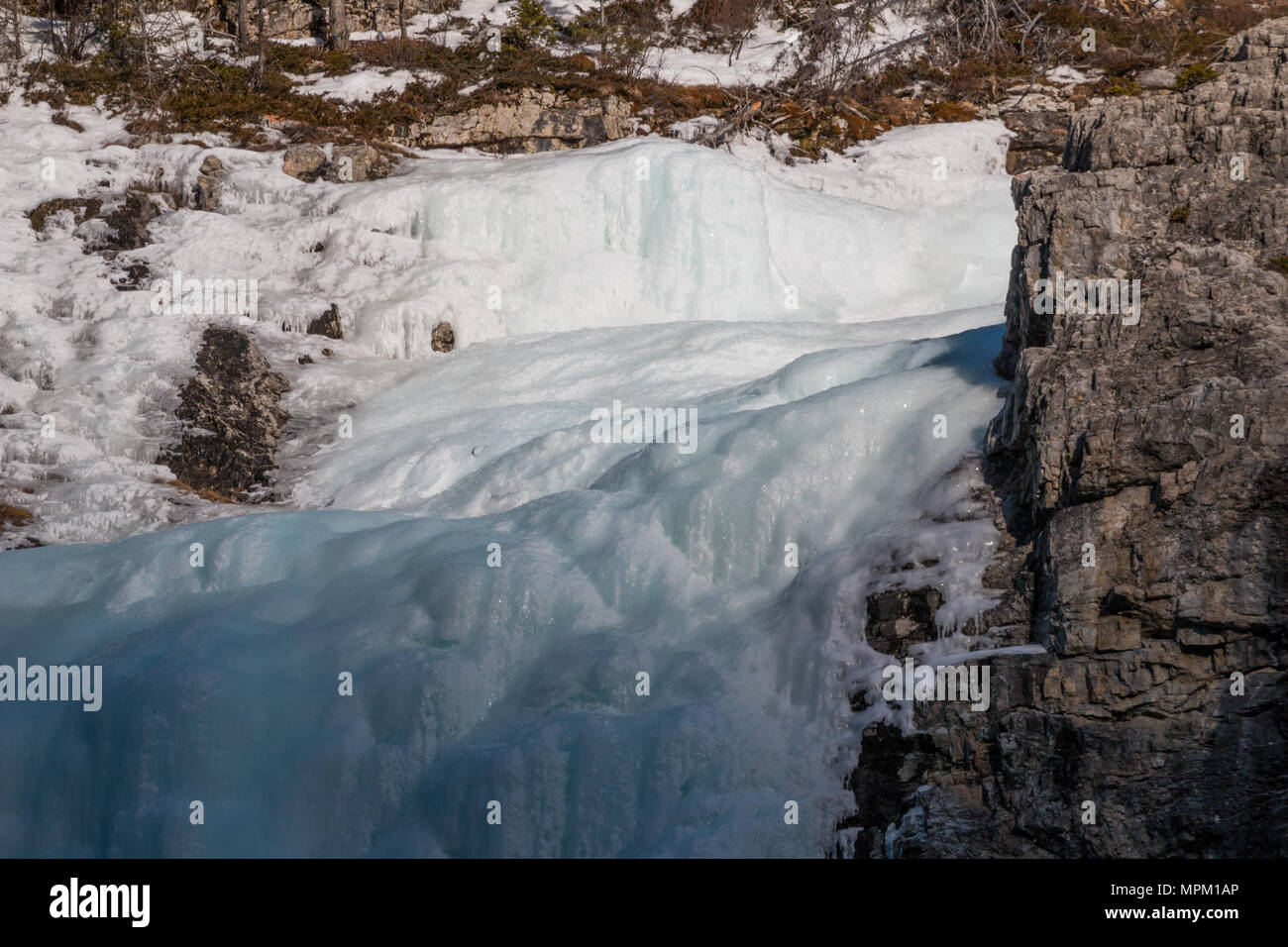 Frozen Waterfall for Ice climbing, Waterton Lakes National Park, Alberta, Canada Stock Photo Alamy