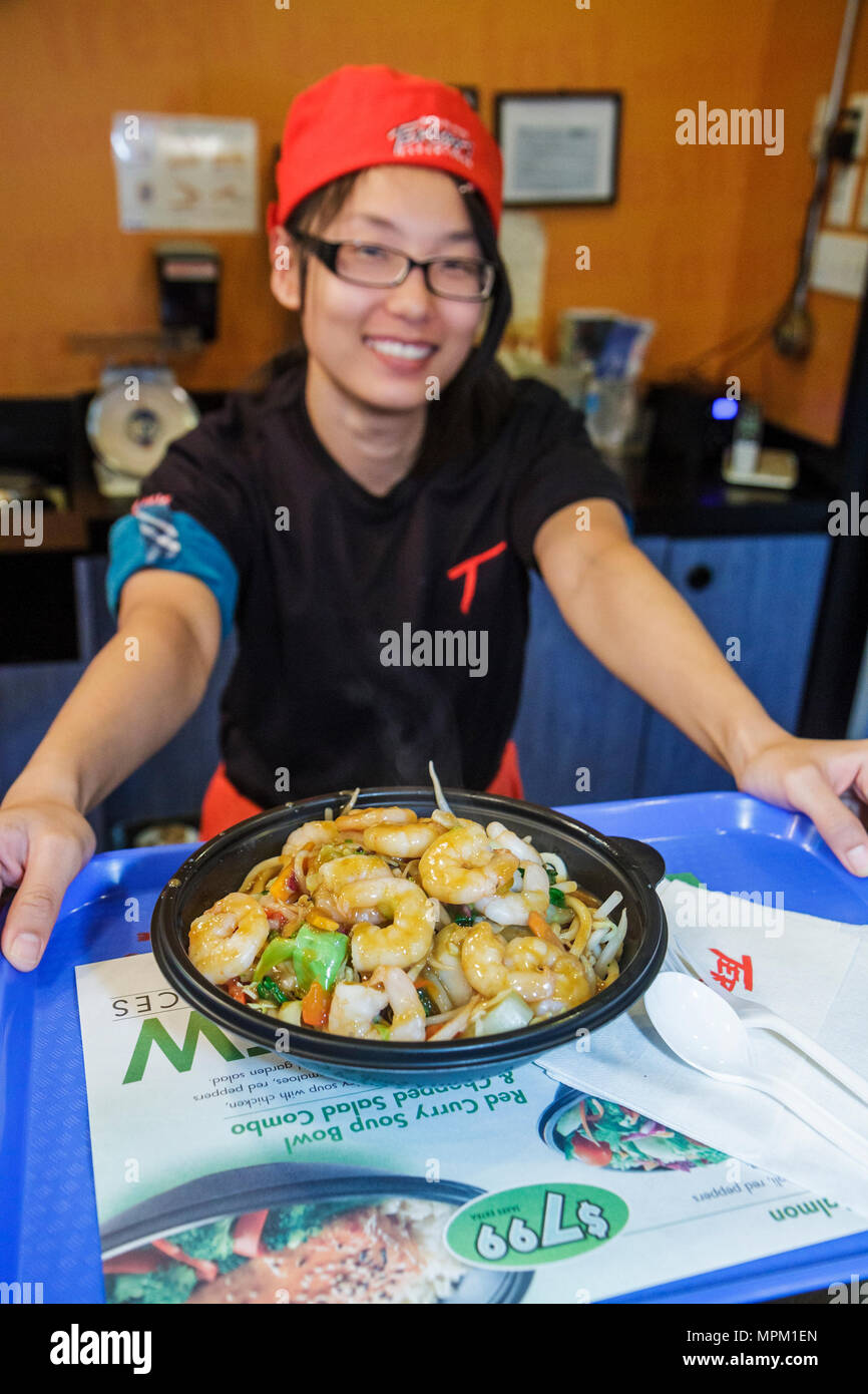 Toronto Canada,Yonge Street,Downtown Yonge,Teriyaki Experience,restaurant restaurants food dining cafe,Japanese cuisine,Asian woman female women,waitr Stock Photo