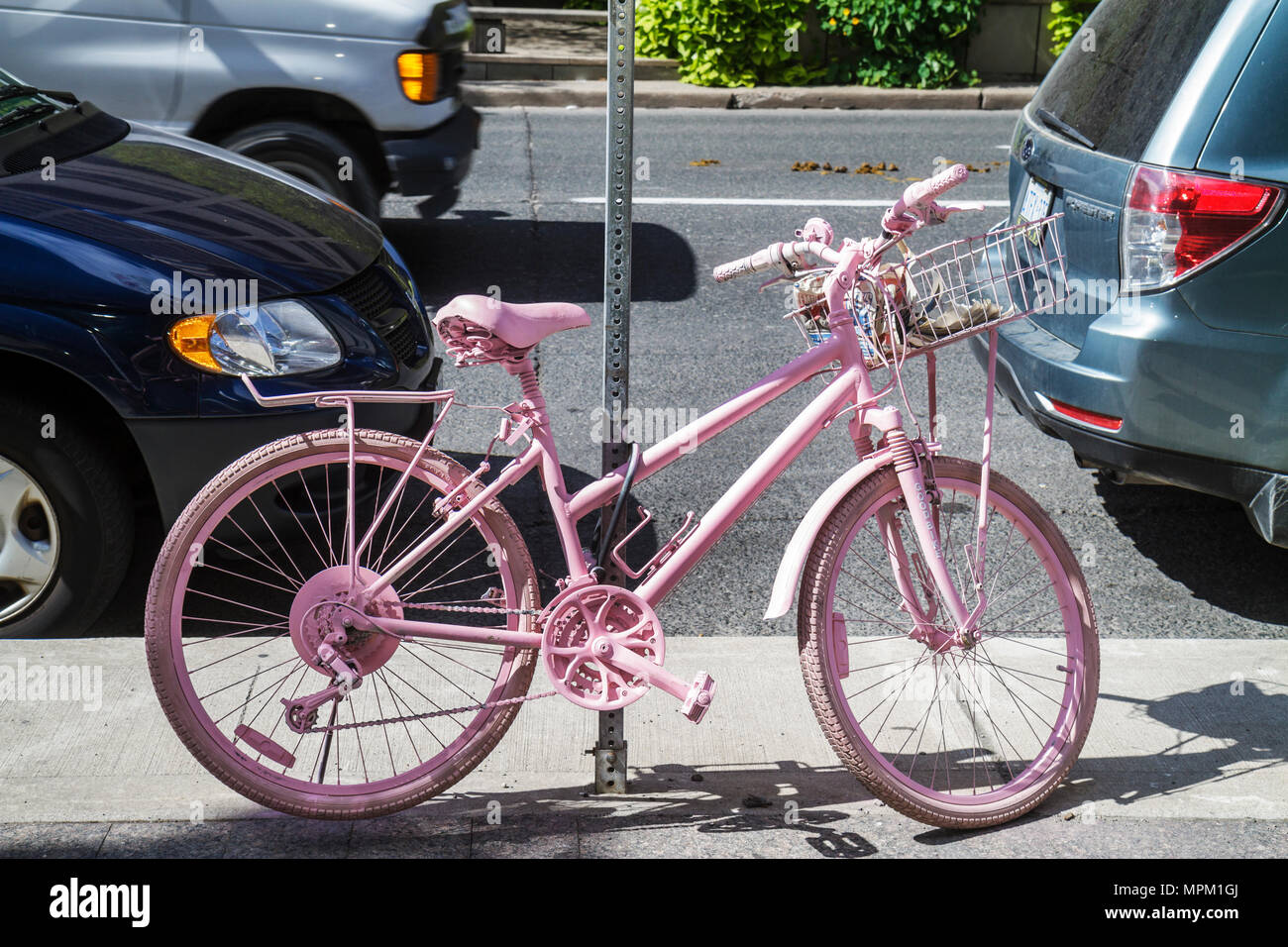 pastel pink bike