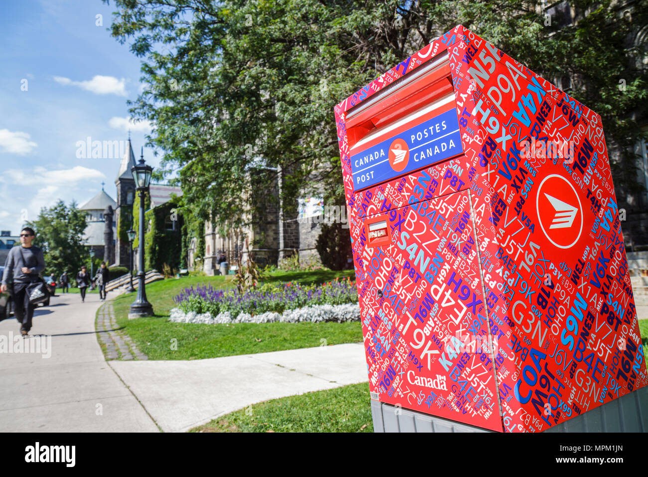 Toronto Canada,University of Toronto,King's College Circle,Post,Postes,postal system,mailbox,mail,letter box,Canadian postal codes,logo,design,brandin Stock Photo