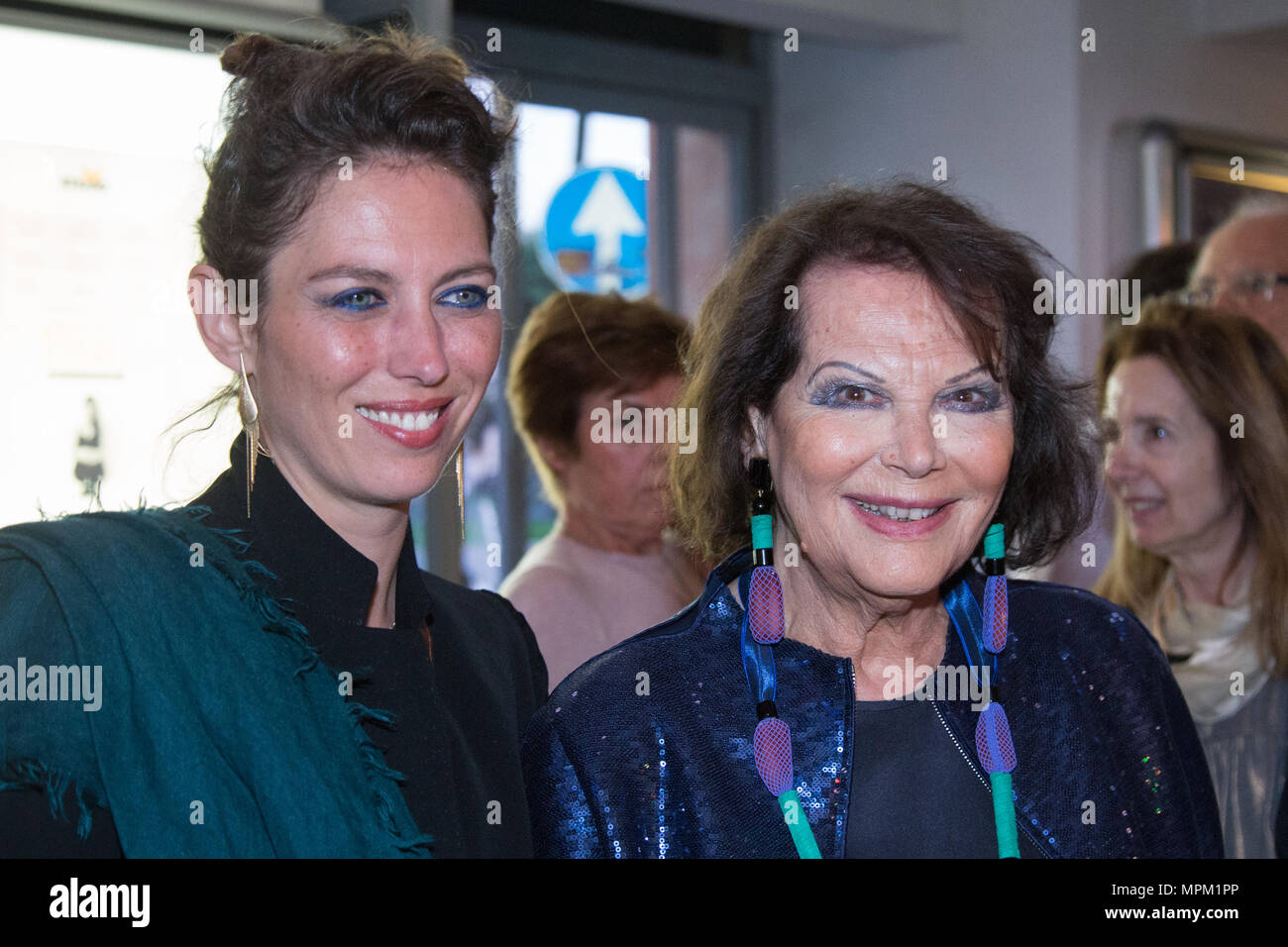 Roma, Italy. 23rd May, 2018. Italian actress Claudia Cardinale with her