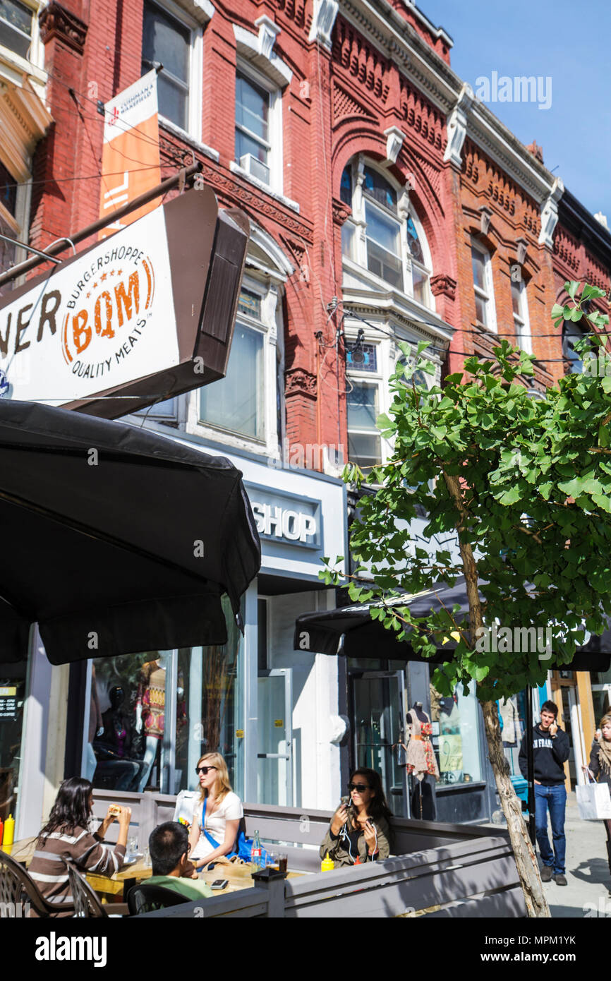 Toronto Canada,Queen Street West,street,sidewalk cafe,trendy