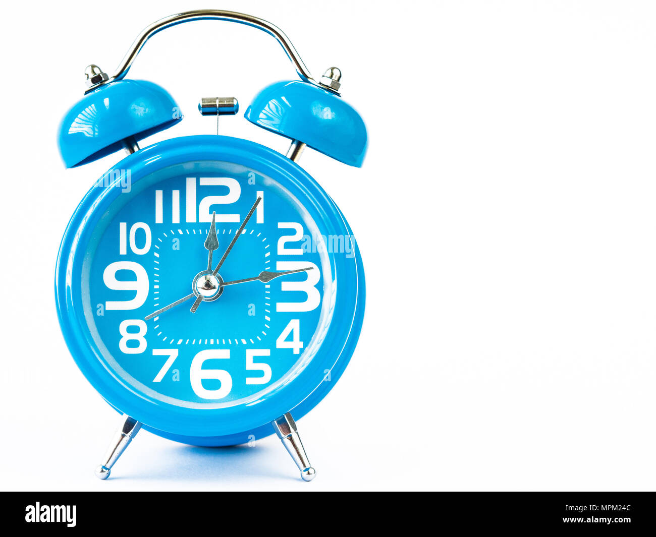 Close up Alarm clock isolated on white background Stock Photo - Alamy