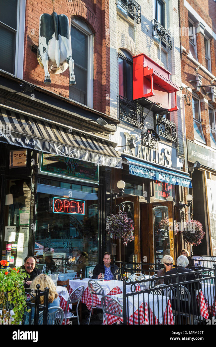 Toronto Canada,King Street West,Kit Kat Italian Bar & Grill,Nawlins,restaurant restaurants food dining cafe cafes,competition,al fresco sidewalk outsi Stock Photo