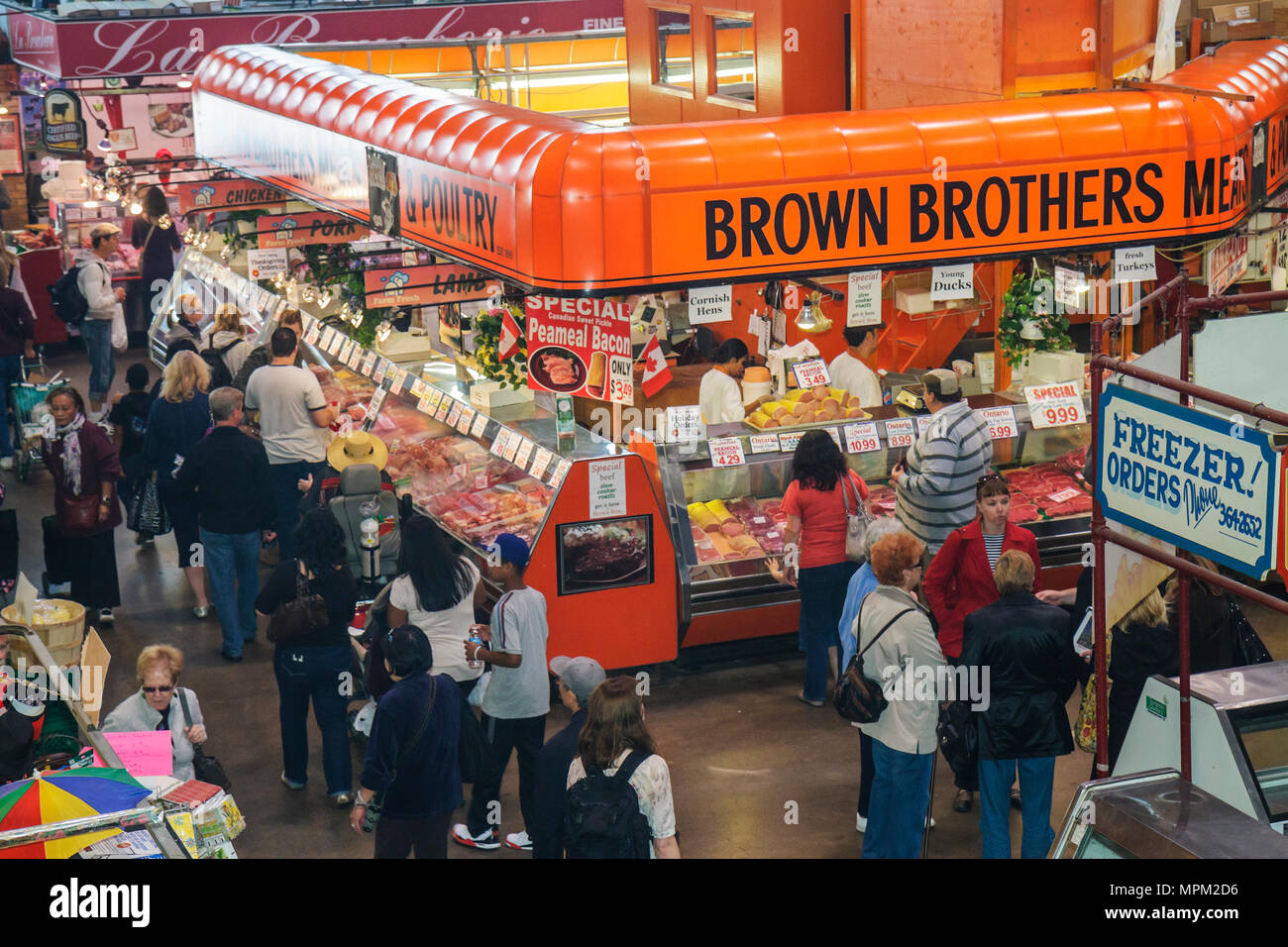 Toronto Canada,St. Lawrence Market,shopping shopper shoppers shop shops  market markets marketplace buying selling,retail store stores business  busines Stock Photo - Alamy