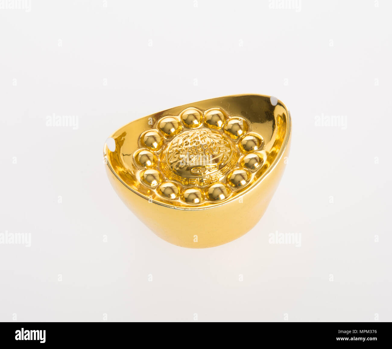 Gold or Chinese gold ingot mean symbols of wealth and prosperity on a