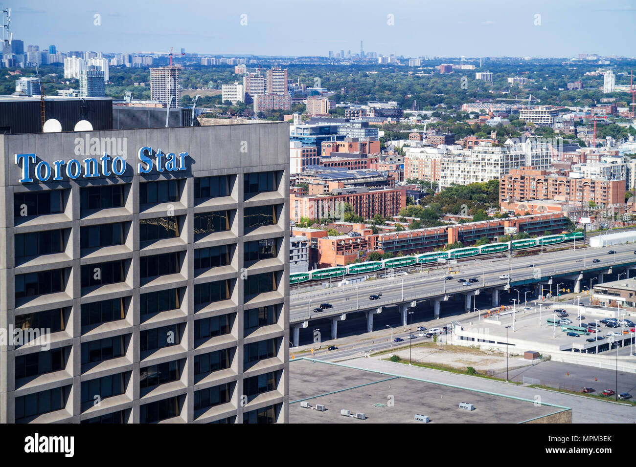 Toronto Canada,St. Lawrence Market Neighborhood,Toronto Star building,daily newspaper,media,officesmodern,International style architecture,skyline,hig Stock Photo
